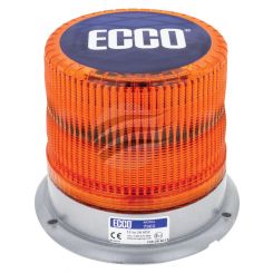 Ecco Amber LED Strobe Beacon 12/24V 3 Bolt Mount Polycarb Lense