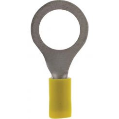 Jaylec Pack 50 Ring Terminal 12mm Insul Pvc Double Crimp Yellow
