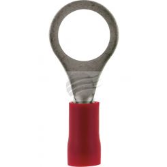 Jaylec Pack 10 Ring Terminal 8mm Insul Pvc Double Crimp Red