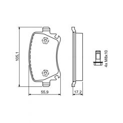 Bosch Brake Pad Rear Set Volkswagen Golf R32 Mk5. Mk6. Audi A3.S3.Tt.