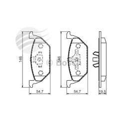 Bosch Brake Pad Front Set Volkswagen Golf Iv, Polo 9N Polo Gt,Gti. Bora