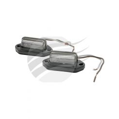 Autolamps Pkt 2 LED Licence Plate Lamp 12/24V Black Steel Base 14cm Lead