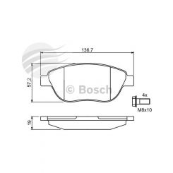 Bosch Brake Pad Front Set Citroen C3,4 Berlingo Xsara Peugeot