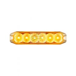 Autolamps Amber 6 Module LED Emergency Lamp 12/24V Flush Mount 25cm