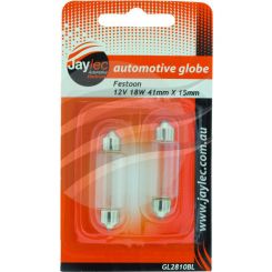 Jaylec Festoon Globe 12V 18W 41mm X 15mm [ref Narva 47270BL] Pack 2