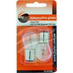 Jaylec Pack 2 Bayonet Globe Bay15D 24V 21/5W Bay15D-P21/5W Blister Pk