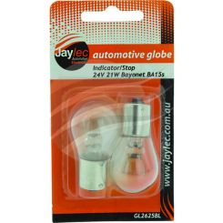 Jaylec Pack 2 Bayonet Globe Ba15S 24V 21W Ba15S-P21W Base Blister Pk