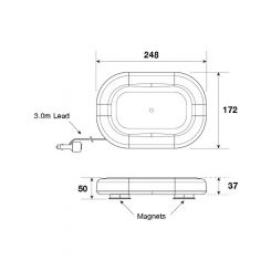 Jaylec LED Mini Lightbar 12/24V Magnetic Mount [ref Narva 85012AC]