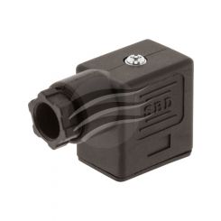 Jaylec Din Connector Rect Type "B" 2 Pole With Common Earth, Black