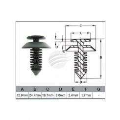 Jaylec Pack 100 Automotive Fastener Universal Black Plastic