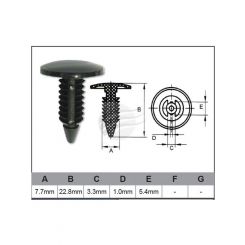 Jaylec Pack 10 Automotive Fastener Universal Black Plastic