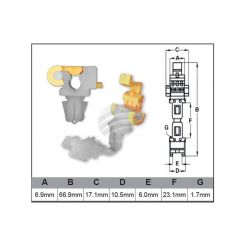 Jaylec Pack 10 Automotive Fastener Universal White Plastic