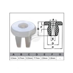 Jaylec Pack 10 Automotive Fastener Universal White Plastic