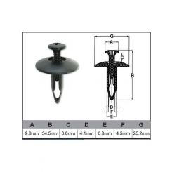 Jaylec Pack 10 Automotive Fastener Universal Black Plastic