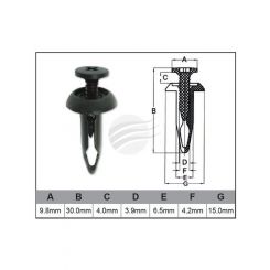 Jaylec Pack 10 Automotive Fastener Universal Black Plastic
