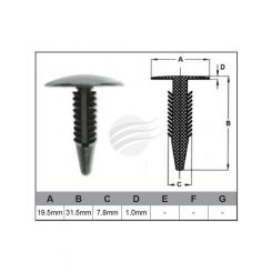 Jaylec Pack 10 Automotive Fastener Universal Black Plastic