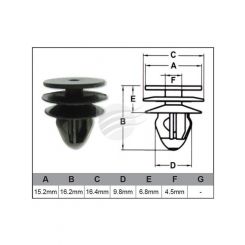 Jaylec Pack 10 Automotive Fastener Universal Black Plastic