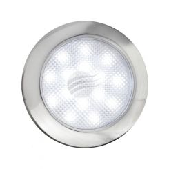 Autolamps Round LED Interior Lamp 12V 15 Led's Chrome 290mm Cable Blst Pk