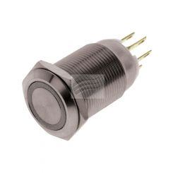 Jaylec Push Button Switch Clear LED Illum 12/24V 5Amp N/O / N/C Contacts