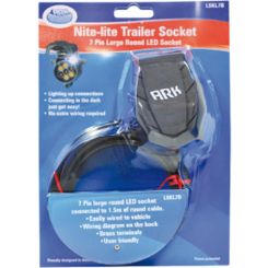 ARK 7 Pin Large Round Trailer Socket with Light 1.25M Cable Nite-Lite