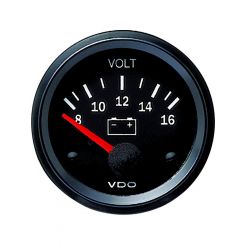 VDO Cockpit Vision Voltmeter 12V 8 - 16 Volt Dial 52mm Diam