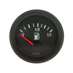 VDO Fuel Gauge Elect 24V 52mm 0-1/1 Tubular Sender Typ C/Pit Eg0035