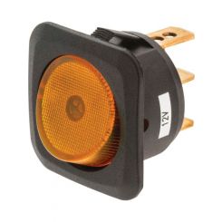 Jaylec Switch Rocker On Off Amber 12/24V 25A @ 12V 12.5A @24V Mounting