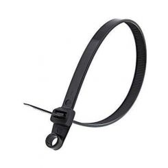 Jaylec Pack 100 Cable Tie 200mm X 4.8mm Black Screw Mount Uv Resistant