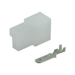 Jaylec Pack 10 Qc Connector Housing w/ Terminals Male 2 Way No Locking