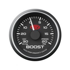Saas Turbo Boost Gauge Mech -30"Hg / 0 - 20Psi 52mm Diam Black Face