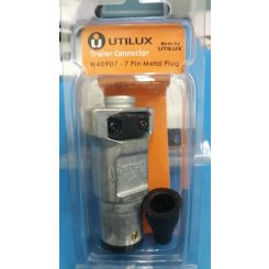 Utilux 7 Pin Small Round Trailer Plug Metal Tas Qld Nsw Wa Blister Pk