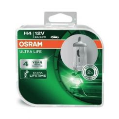 Osram Pck 2 H4 Ultra Life Halogen Globe 12V 60/55W P43T-38 Duo Box