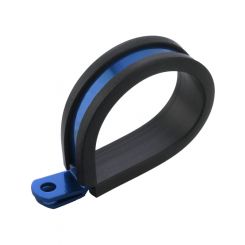 Proflow Cushioned Hose Mounting P-Clamp 25mm, Blue, 5 Pack