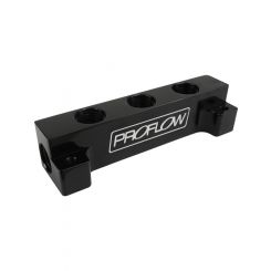 Proflow Fuel Block Log -06AN Side Ports & 3 x -06AN Ports, Bla