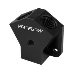 Proflow Billet AN Fuel Block -08AN In -08AN Out w/1/8in. NPT Port