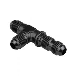 Proflow Fitting, Adaptor -10AN Flare Bulkhead Run Tee, Black