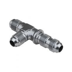 Proflow Fitting, Adaptor -03AN Flare Bulkhead Run Tee Silver