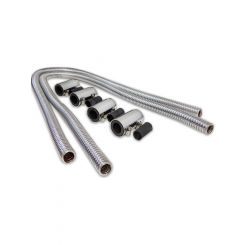 Proflow Heater Hose Flexible, Stainless Steel Chrome Kit, .44in. Len