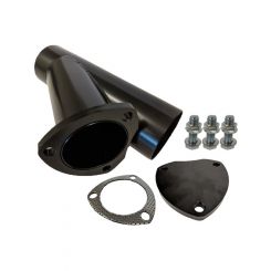 Proflow Exhaust Steel Cut Out Y Pipe 3.5in., Cap Gasket & Bolts 1