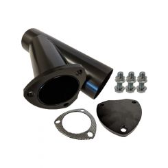 Proflow Exhaust Steel Cut Out Y Pipe 4.0in., Cap Gasket & Bolts 1