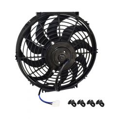 Proflow Electric Fan, Cooling Curved Black Single, 12 in. Diameter,