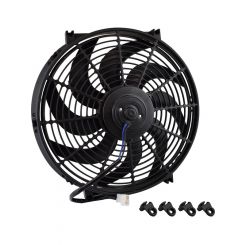 Proflow Electric Fan, Cooling Curved Black Single, 14 in. Diameter,