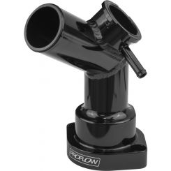 Proflow Water Neck, Billet Aluminium, Black Anodised, 45 Degree,
