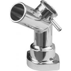 Proflow Water Neck, Billet Aluminium, Silver Anodised, 45 Degree,