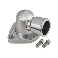 Proflow Water Neck, Billet Aluminium, Silver Anodised, 90 Degree,