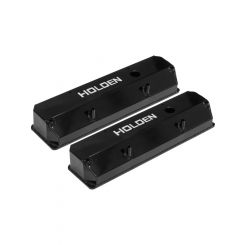 Proflow Valve Covers, Aluminium Fabricated, Black, Tall, Holden 253