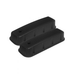Proflow Valve Covers, Cast Aluminium, Black, Tall, Finned, BB Chevr