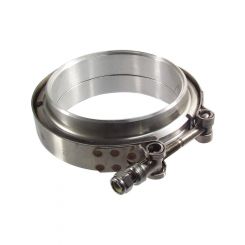 Proflow V Band Exhaust Clamp, Interlocking, Stainless Steel, Natural,