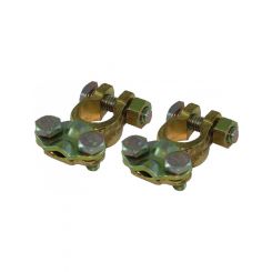 Proflow Battery Terminals, Top-Mount, Brass, Pair