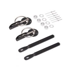 Proflow Bonnet Hood Pins, Quick Release, Aluminium, Black, Kit